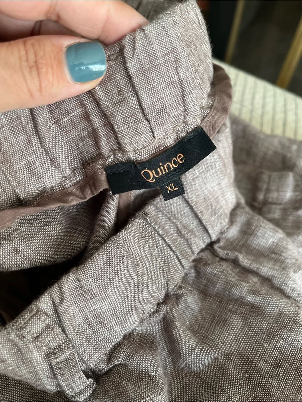Quince Women's Linen pants in light brownish